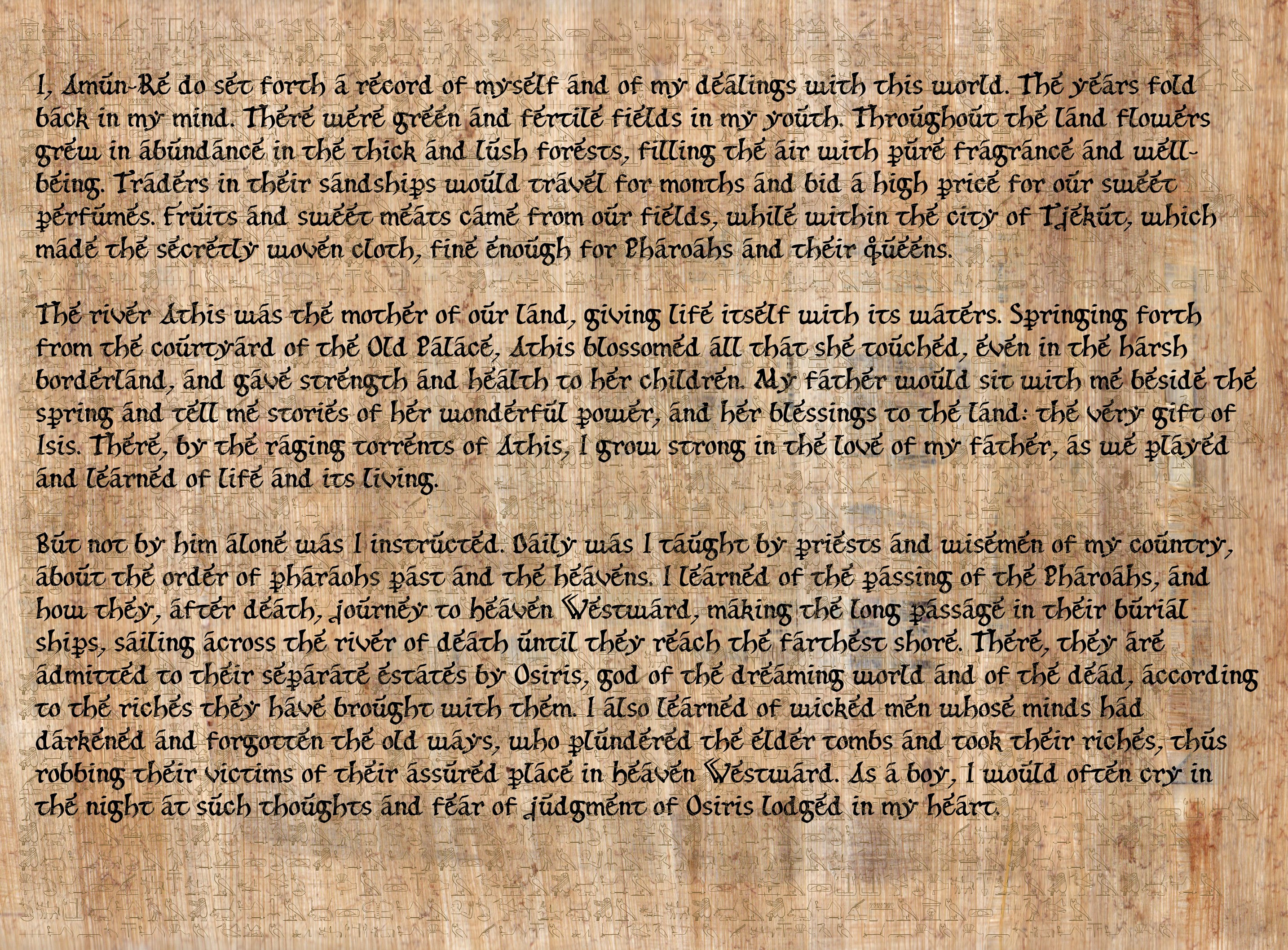 From Tracy and Laura Hickman, TSR's Pharaoh
adventure, Amun-Re's story, part 1