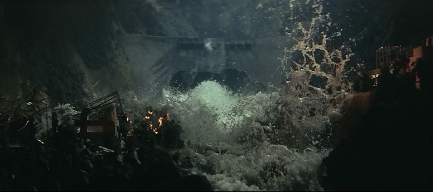 Some impressive miniatures effects as the Kurobe Dam floods ther valley below.?