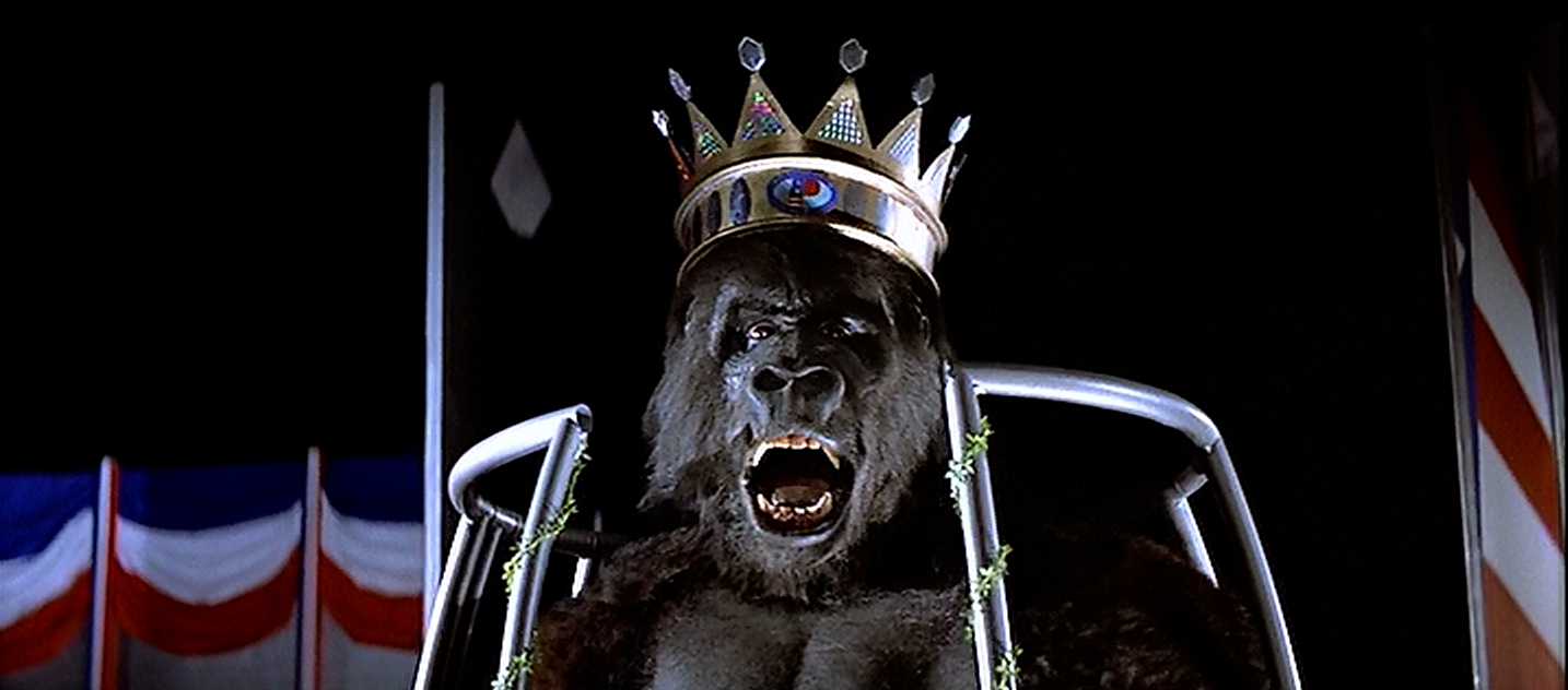 Kong wears a Burger King Crown.