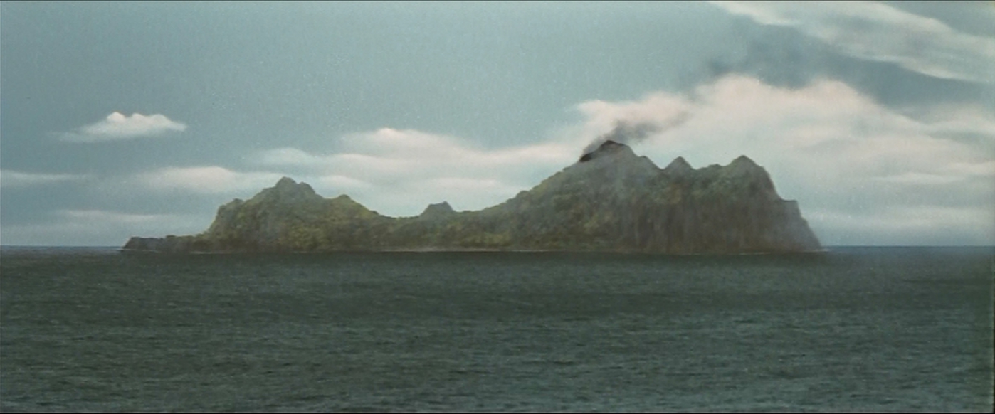 A volcanic island. Wonder what it's going to do...