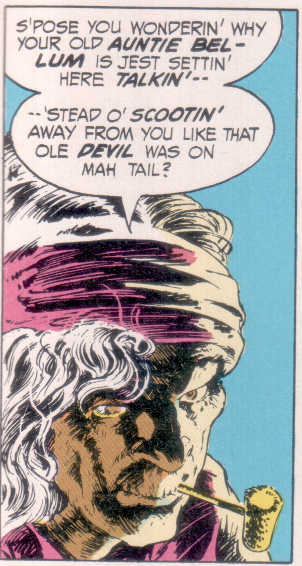 Auntie Bellum, from the reprinted Swamp Thing #10, by Len Wein and Bernie Wrightson